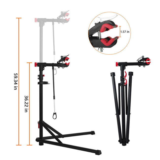 Unisky Bike Repair Stand Foldable Bike Stand for Maintenance Portable Height Adjustable Rack with Quick Release Bicycle Mechanics Maintenance Workstand